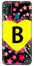 Amazon Brand - Solimo Designer Heart Pattern Alphabet-B 3D Printed Hard Back Case Mobile Cover for Samsung Galaxy M21 / M30s