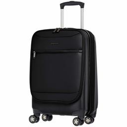 AmazonBasics Hybrid Exterior Carry-On Expandable Spinner Luggage Suitcase - 22 Inch, Black