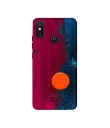 Amazon Brand - Solimo Designer Pink and Blue Brush Texture 3D Printed Hard Back Case Mobile Cover for Motorola One Power