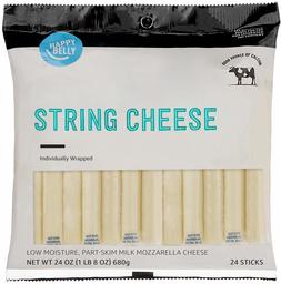 Amazon Brand - Happy Belly Mozzarella String Cheese, 24 Ounce