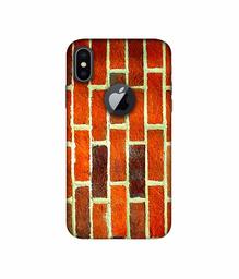 Amazon Brand - Solimo Designer Brick Texture 3D Printed Hard Back Case Mobile Cover for Apple iPhone X (Logo Cut)