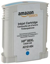 AmazonBasics - Cartuchos de tinta recargables equivalentes a Hewlett-Packard C9391AE (n.º 88), color cian