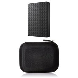 Seagate Expansion Portable 4TB External Portable Hard Drive for PC (2.5 Inch), Xbox and PS4) & AmazonBasics Hard Drive Case, Black