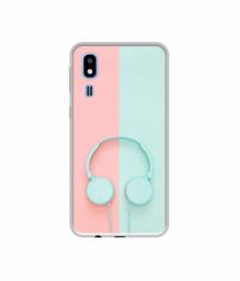 Amazon Brand - Solimo Designer Head Phone UV Printed Soft Back Case Mobile Cover for Samsung Galaxy A2 Core