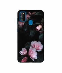 Amazon Brand - Solimo Designer Dark Flowers Photography 3D Printed Hard Back Case Mobile Cover for Samsung Galaxy M21 / M30s