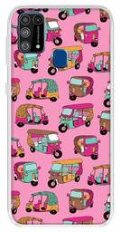 Amazon Brand - Solimo Designer Multicolor Auto Pink Pattern Printed Soft Back Case Mobile Cover for Samsung Galaxy M31