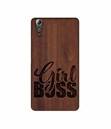 Amazon Brand - Solimo Designer Girl Boss On Wood 3D Printed Hard Back Case Mobile Cover for Lenovo A6000 / A6000 Plus