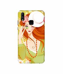 Amazon Brand - Solimo Designer Lady with Hat 3D Printed Hard Back Case Mobile Cover for Vivo Y95