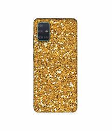 Amazon Brand - Solimo Designer Golden Sparkle 3D Printed Hard Back Case Mobile Cover for Samsung Galaxy A71