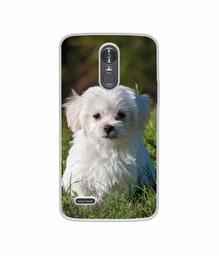 Amazon Brand - Solimo Designer White Dog UV Printed Soft Back Case Mobile Cover for LG Stylus 3