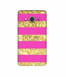 Amazon Brand - Solimo Designer Golden Stripes 3D Printed Hard Back Case Mobile Cover for Samsung Galaxy J3 Pro