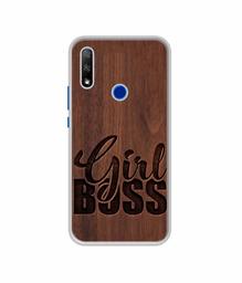 Amazon Brand - Solimo Designer Girl Boss On Wood UV Printed Soft Back Case Mobile Cover for Honor 9X