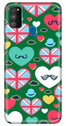 Amazon Brand - Solimo Designer Heart Pattern Design 3D Printed Hard Back Case Mobile Cover for Samsung Galaxy M21 / M30s