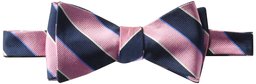 BUTTONED DOWN Men's Classic Silk Self-Tie Bow Tie, pink/navy stripe, One Size