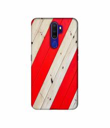 Amazon Brand - Solimo Designer Red and Cream Color Wood 3D Printed Hard Back Case Mobile Cover for Oppo A9 (2020)