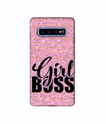 Amazon Brand - Solimo Designer Girl Boss On Pink Sparkle 3D Printed Hard Back Case Mobile Cover for Samsung Galaxy S10 Plus