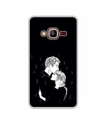 Amazon Brand - Solimo Designer Couples Standing in Rain UV Printed Soft Back Case Mobile Cover for Samsung Z2