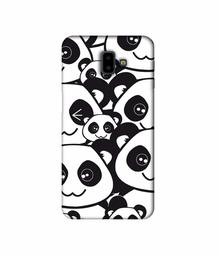 Amazon Brand - Solimo Designer Panda Texture 3D Printed Hard Back Case Mobile Cover for Samsung Galaxy J6 Plus