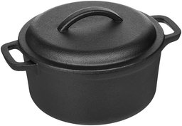 AmazonBasics Pre-Seasoned Cast Iron Dutch Oven Pot with Lid and Dual Handles