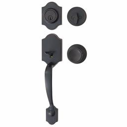 AmazonBasics Handleset with Tulip Knob - Single Cylinder - Oil Rubbed Bronze