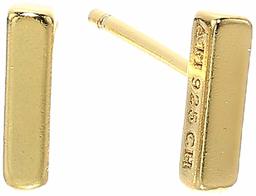 Women's 14K Sterling Silver Mini Bar Stud Earrings, Yellow Gold, One Size