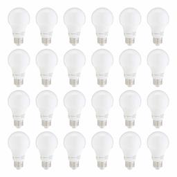 AmazonBasics 60W Equivalent, Soft White, Non-Dimmable, 10,000 Hour Lifetime, A19 LED Light Bulb | 24-Pack