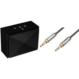 AmazonBasics Mini Bluetooth Speaker (Black) and 3.5mm Male to Male Stereo Audio Cable (2 Feet) Set