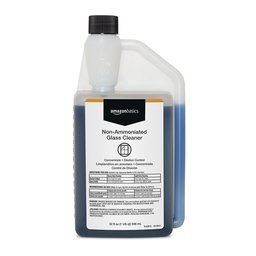 AmazonBasics Non-Ammoniated Glass Cleaner, Concentrate, Dilution Control, 32-Ounces, 6-Pack