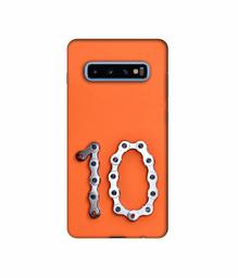 Amazon Brand - Solimo Designer Number Ten 3D Printed Hard Back Case Mobile Cover for Samsung Galaxy S10 Plus