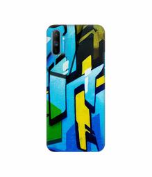 Amazon Brand - Solimo Designer Blue and Yellow Texture 3D Printed Hard Back Case Mobile Cover for Realme C3