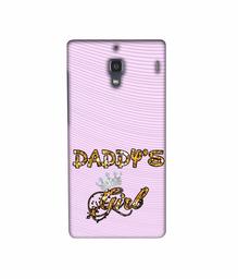 Amazon Brand - Solimo Designer Daddy's Girl in Glitter Pattern 3D Printed Hard Back Case Mobile Cover for Xiaomi Redmi 1S