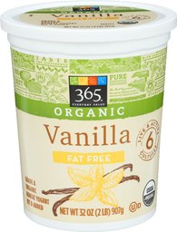 365 Everyday Value, Organic Vanilla Fat Free Yogurt, 32 oz