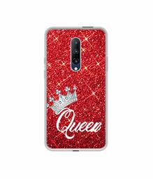 Amazon Brand - Solimo Designer Queen On Red Glitter UV Printed Soft Back Case Mobile Cover for OnePlus 7 Pro