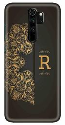 Amazon Brand - Solimo Designer Black Pattern Alphabet-R 3D Printed Hard Back Case Mobile Cover for Xiaomi Redmi Note 8 Pro