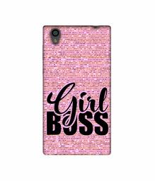 Amazon Brand - Solimo Designer Girl Boss On Pink Sparkle 3D Printed Hard Back Case Mobile Cover for Sony Xperia L1