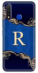 Amazon Brand - Solimo Designer Blue Pattern Alphabet-R 3D Printed Hard Back Case Mobile Cover for Vivo Y19 / Vivo U20