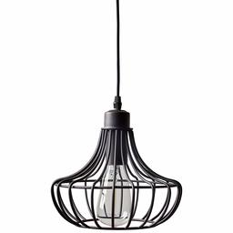 Amazon Brand – Stone & Beam Metal Cage Single Hanging Ceiling Pendant Chandelier Fixutre With Light Bulb - 9 x 9 Inches, 50 - 58 Inch Cord, Oil-Rubbed Bronze