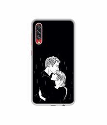 Amazon Brand - Solimo Designer Couples Standing in Rain UV Printed Soft Back Case Mobile Cover for Samsung Galaxy A70s