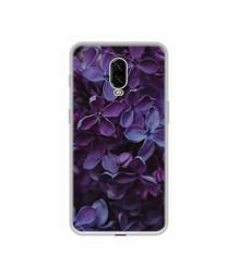 Amazon Brand - Solimo Designer Purple Flowers UV Printed Soft Back Case Mobile Cover for OnePlus 6T