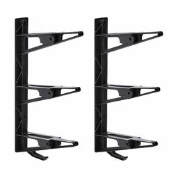 AmazonBasics 3-Layer Multi-Purpose Sports Storage Rack with Extendable Arms, Black