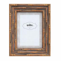 UMI.by Amazon - Imitation Bamboo 5X7 Pouces (13X18 CM) Cadre Photo, Cadre Photo Mousse Protection de l'environnement en Mousse PS, pour Tenture Murale et Support de Bureau (Rétro Brun)