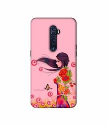 Amazon Brand - Solimo Designer Lady Vector Pattern 3D Printed Hard Back Case Mobile Cover for Oppo Reno 2