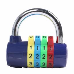 EONO 4-Digit Combination Padlock, Luggage Lock, Resettable Code Lock, Ideal for Suitcase, Lockers, Portable