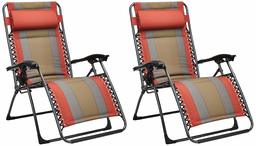 Padded Zero Gravity Chair- Red, 2 Pack