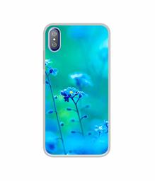 Amazon Brand - Solimo Designer Blue Flower UV Printed Soft Back Case Mobile Cover for i Kall K8