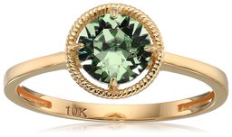 Amazon Collection10k Gold Swarovski Crystal August Birthstone Ring, Size 6