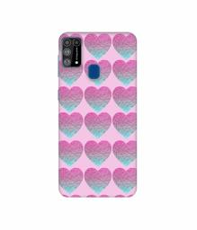 Amazon Brand - Solimo Designer Sparkle Heart Texture 3D Printed Hard Back Case Mobile Cover for Samsung Galaxy M31