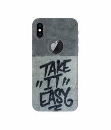 Amazon Brand - Solimo Designer Take It Easy 3D Printed Hard Back Case Mobile Cover for Apple iPhone Xs Max (Logo Cut)