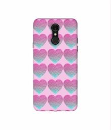 Amazon Brand - Solimo Designer Sparkle Heart Texture 3D Printed Hard Back Case Mobile Cover for LG Q7