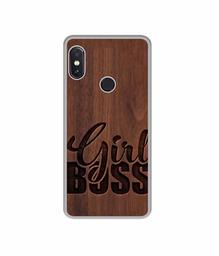 Amazon Brand - Solimo Designer Girl Boss On Wood UV Printed Soft Back Case Mobile Cover for Mi Redmi Note 5 Pro